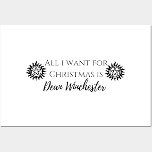 all i want for Christmas is Dean Winchester Posters and Art